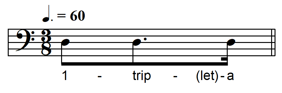 rhythmic dictation compound meter one beat example 9